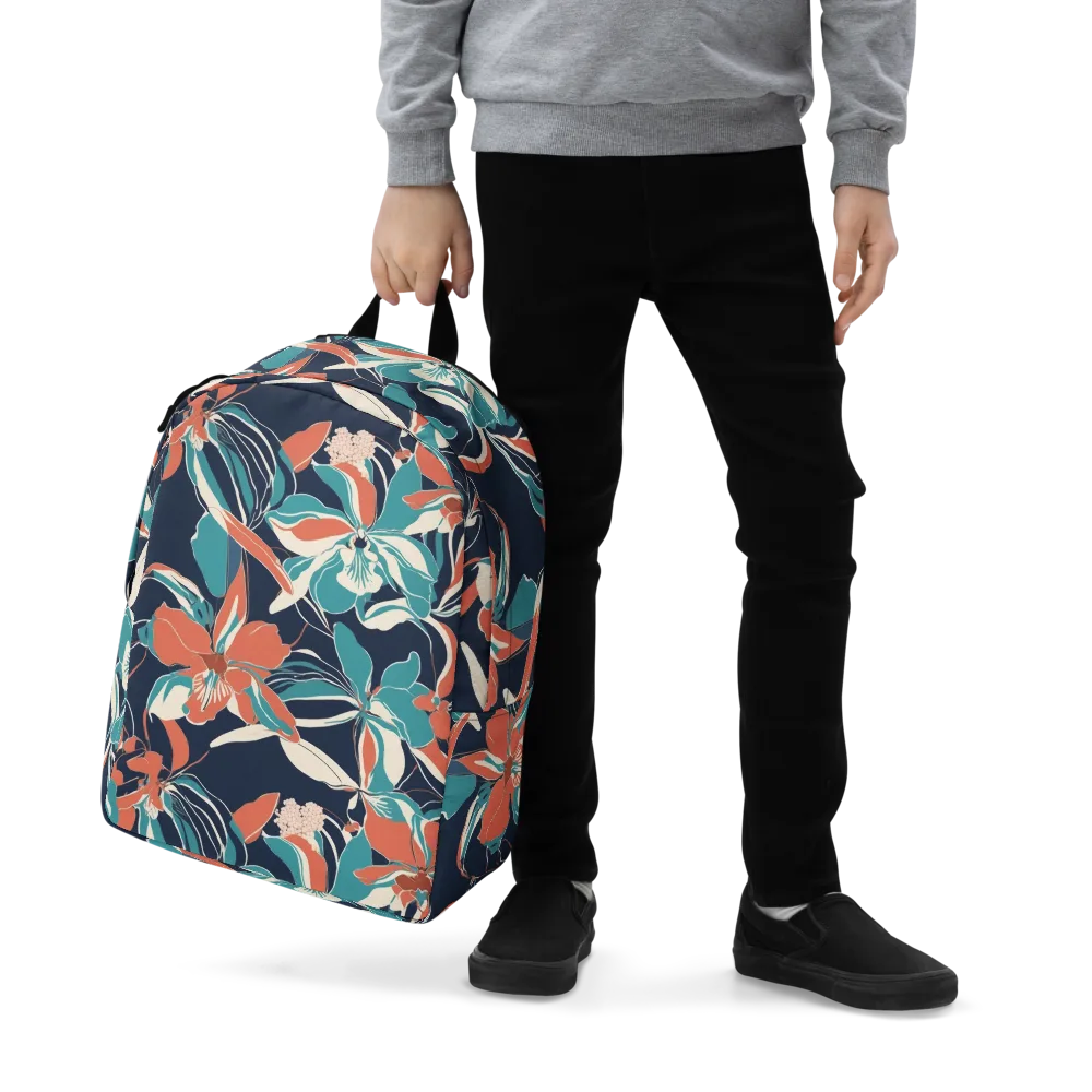 Tidal Blossoms on Minimalist Backpack — Zoomed-in