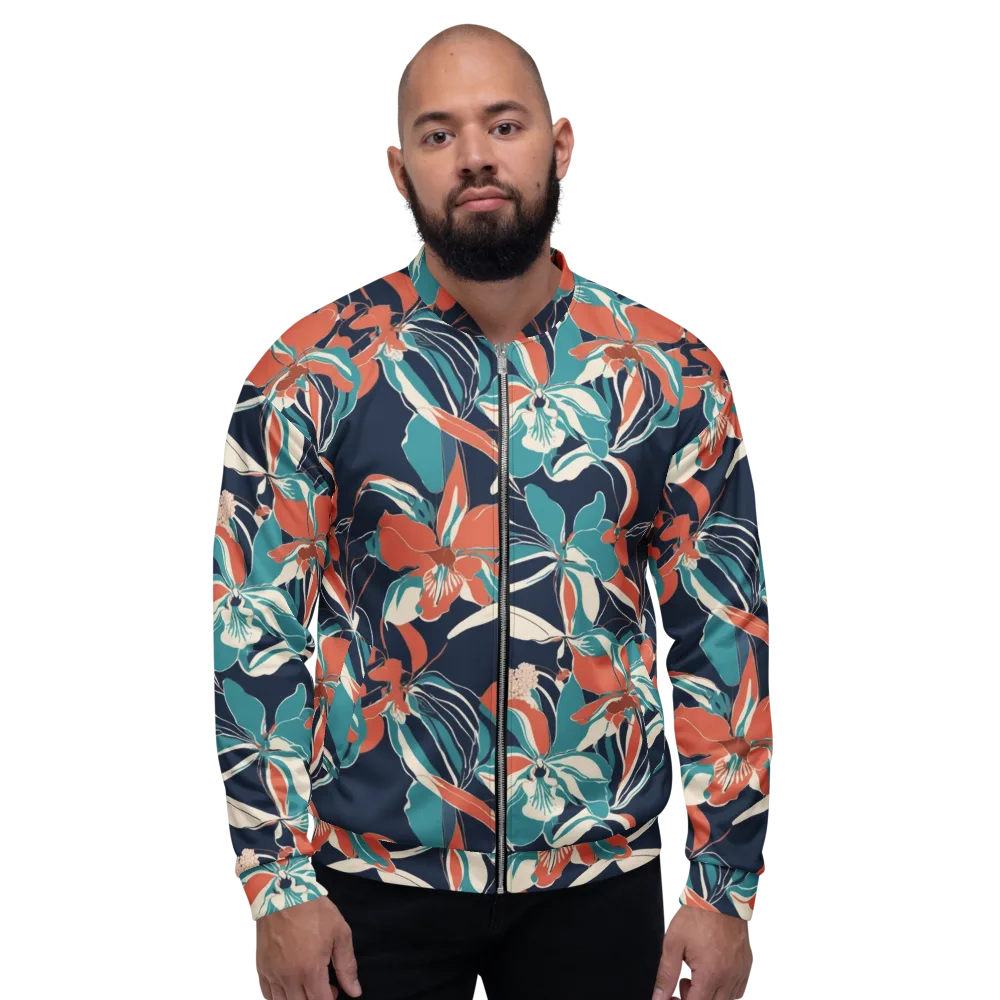 Tidal Blossoms on Bomber Jacket — Front