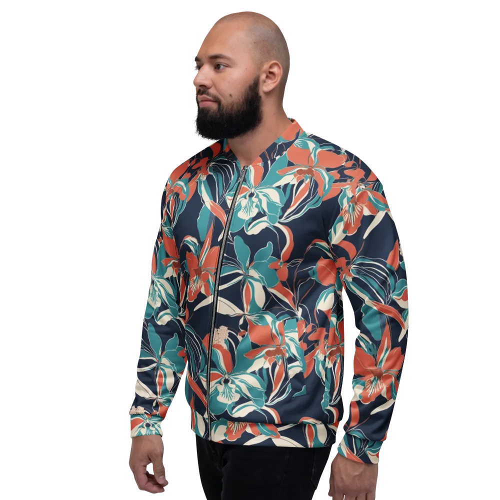 Tidal Blossoms on Bomber Jacket — Left