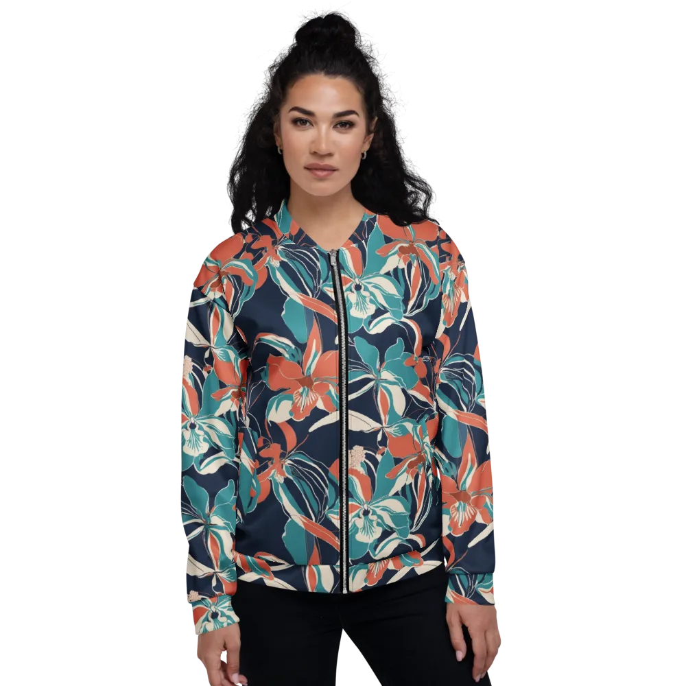 Tidal Blossoms on Bomber Jacket — Front