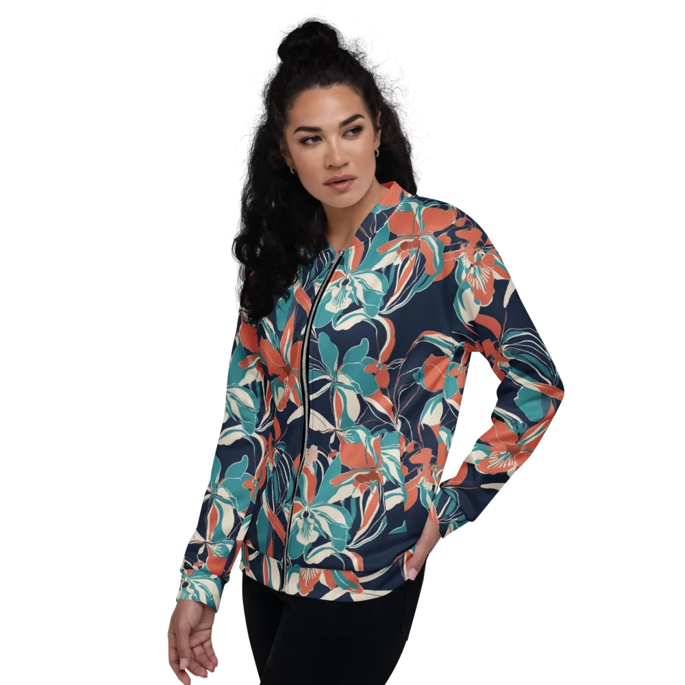 Tidal Blossoms on Bomber Jacket — Left