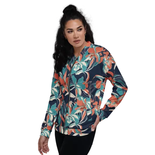 Tidal Blossoms on a Bomber Jacket