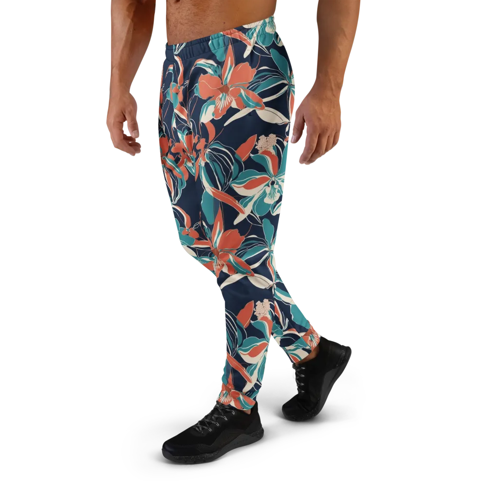 Tidal Blossoms on Men's Joggers — Left