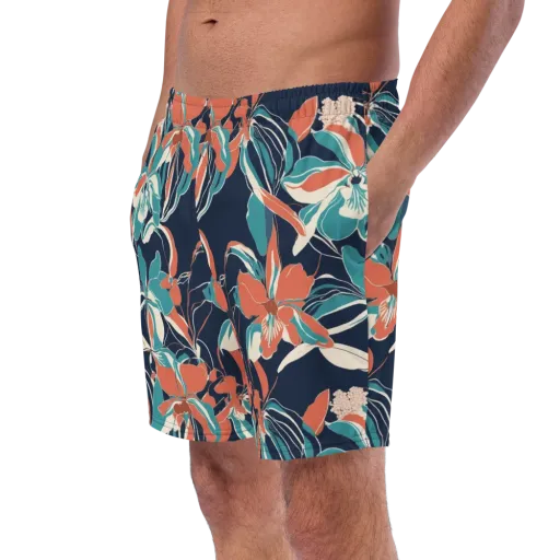Tidal Blossoms on a Swim Trunks