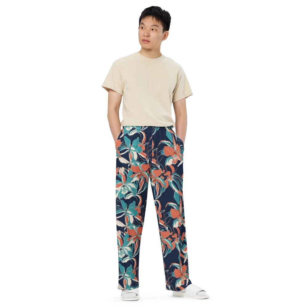 Tidal Blossoms on Wide-Leg Pants — Front