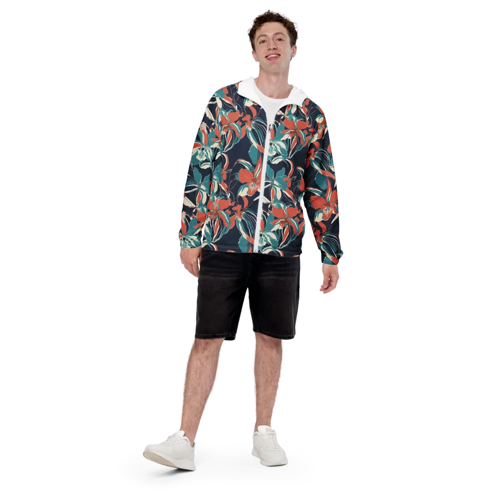 Tidal Blossoms on Men's Windbreaker — Front