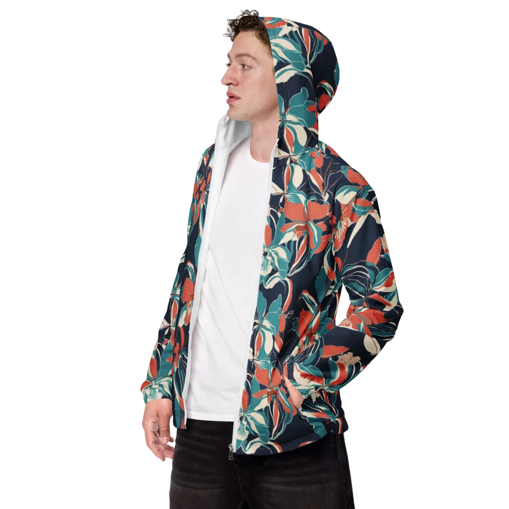 Tidal Blossoms on Men's Windbreaker — Left Front