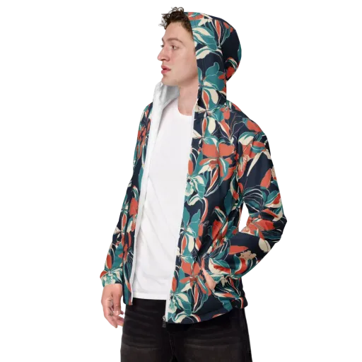 Tidal Blossoms on a Men's Windbreaker
