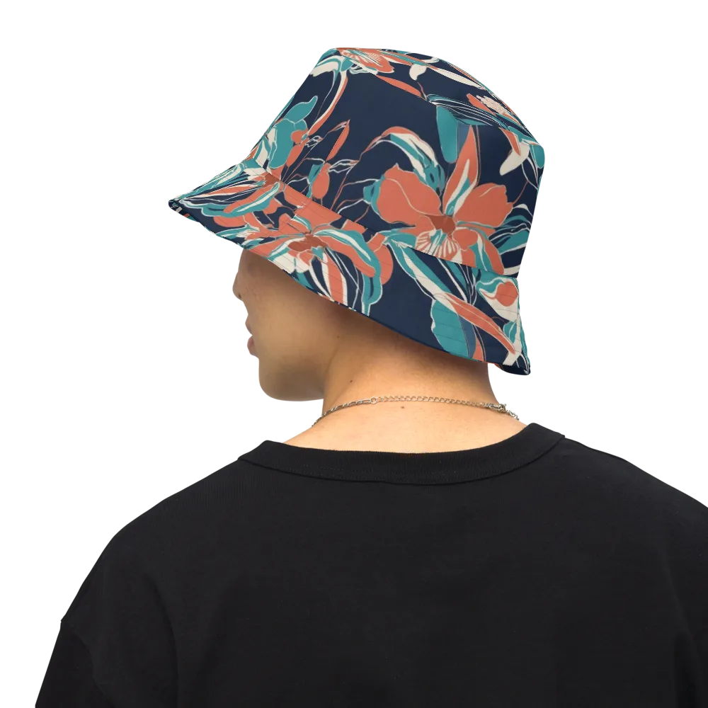 Tidal Blossoms on Reversible Bucket Hat — Back Inside