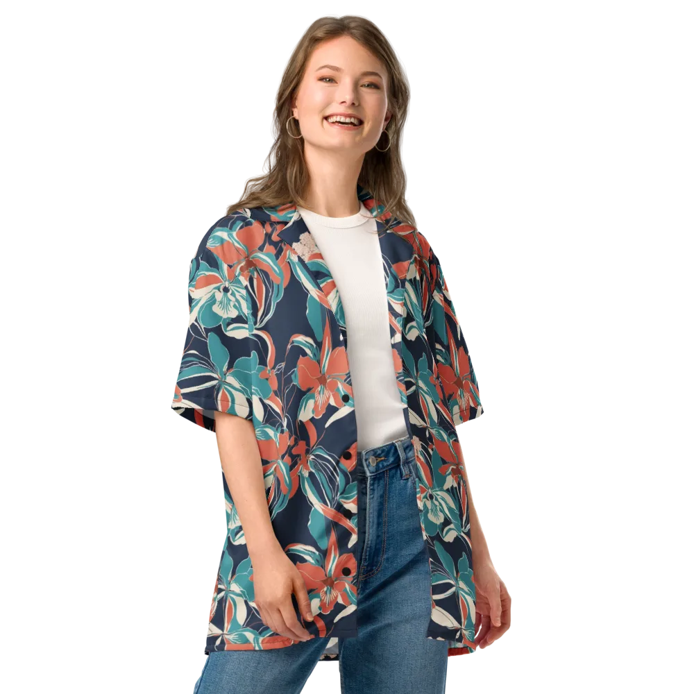Tidal Blossoms on Button Shirt — Front