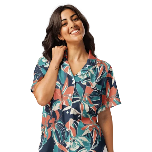 Tidal Blossoms on a Women's Short Sleeve Pajama Top