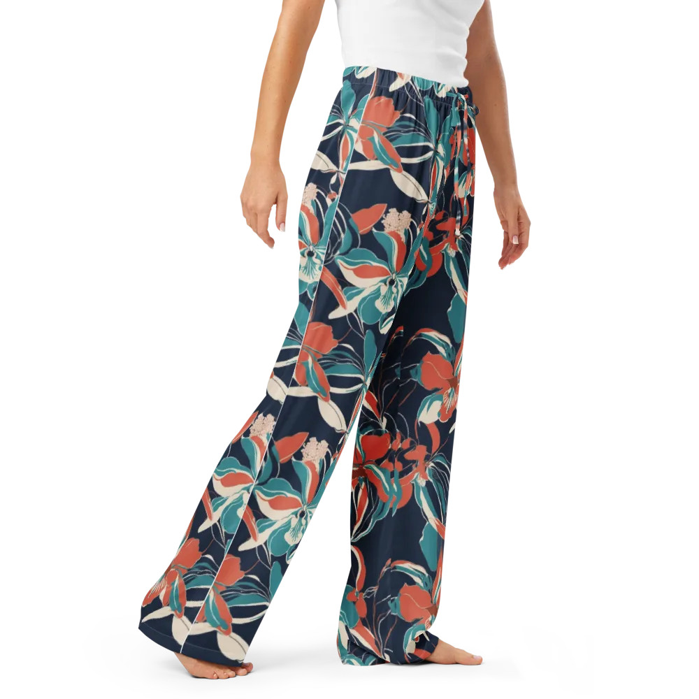 Tidal Blossoms on Women's Pajama Pants — Right Front