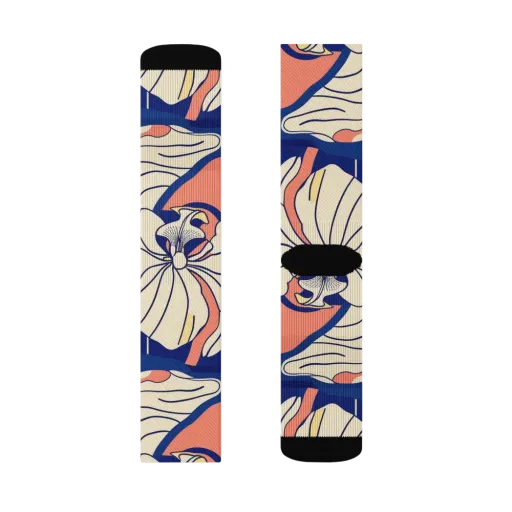 Coral Orchid on a Socks