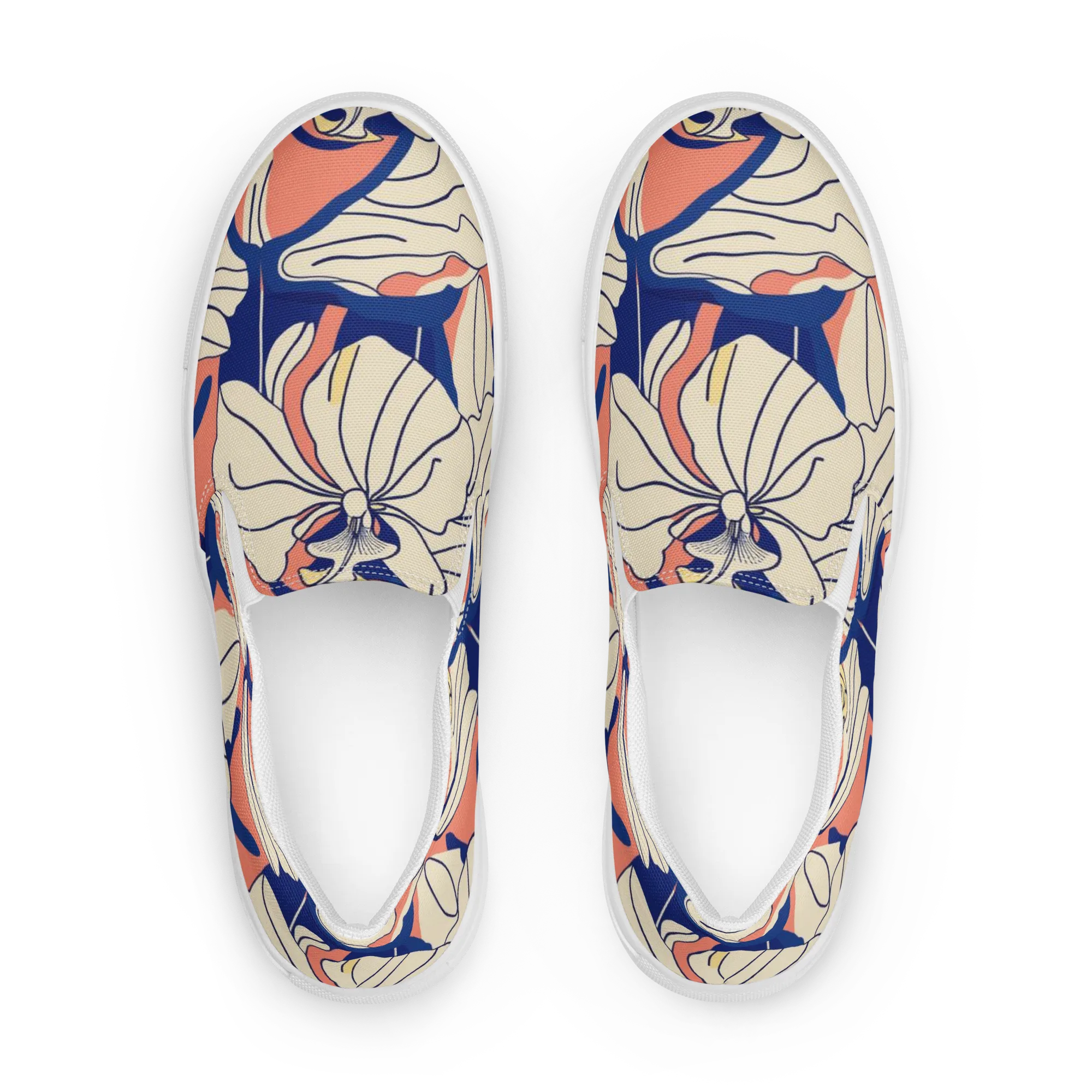 Coral Orchid on Women's Slip-On Canvas Shoes — Front