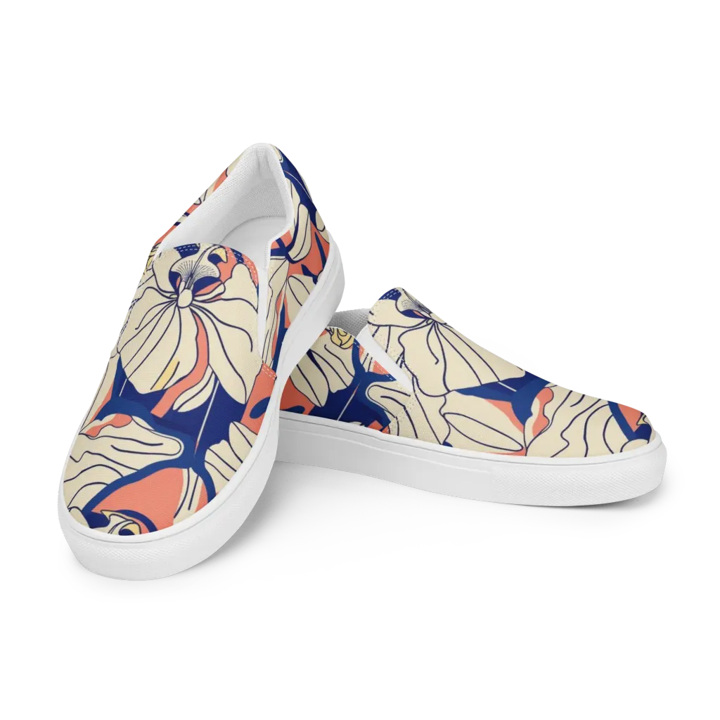 Coral Orchid on Women's Slip-On Canvas Shoes — Left Front