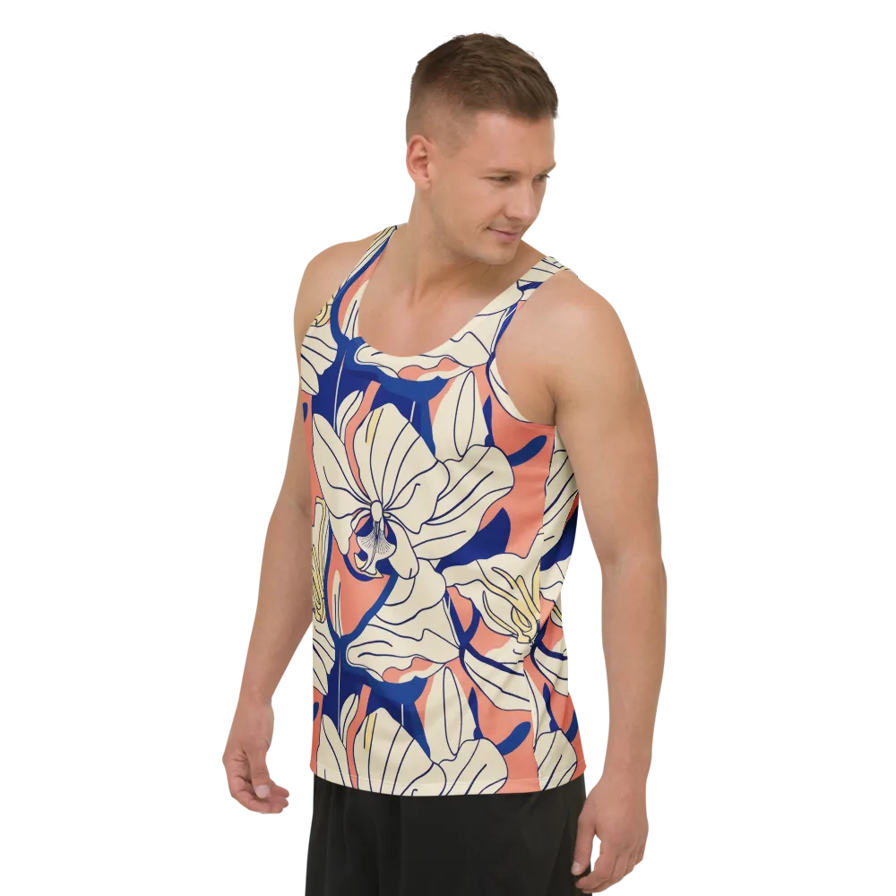 Coral Orchid on Men's Tank Top — Left Front