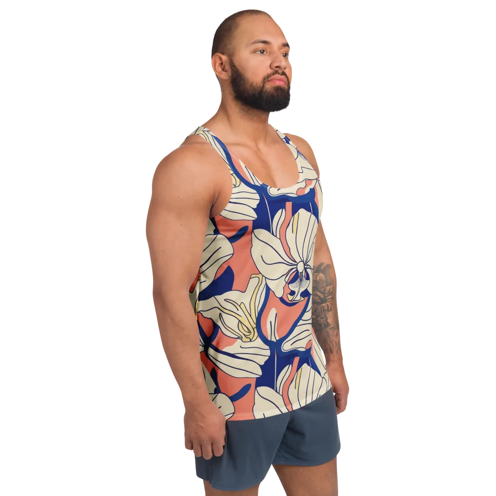 Coral Orchid on Men's Tank Top — Right Front