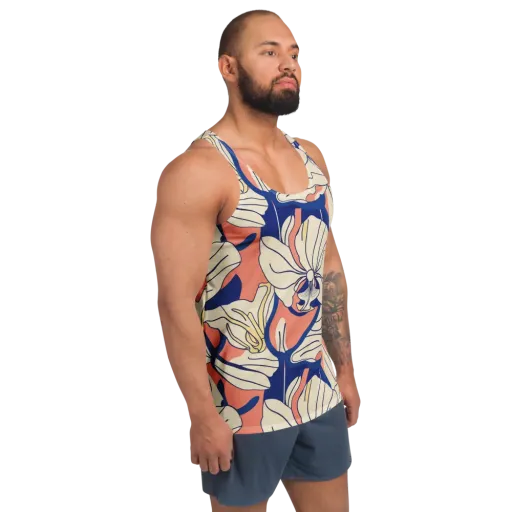 Coral Orchid on a Men's Tank Top