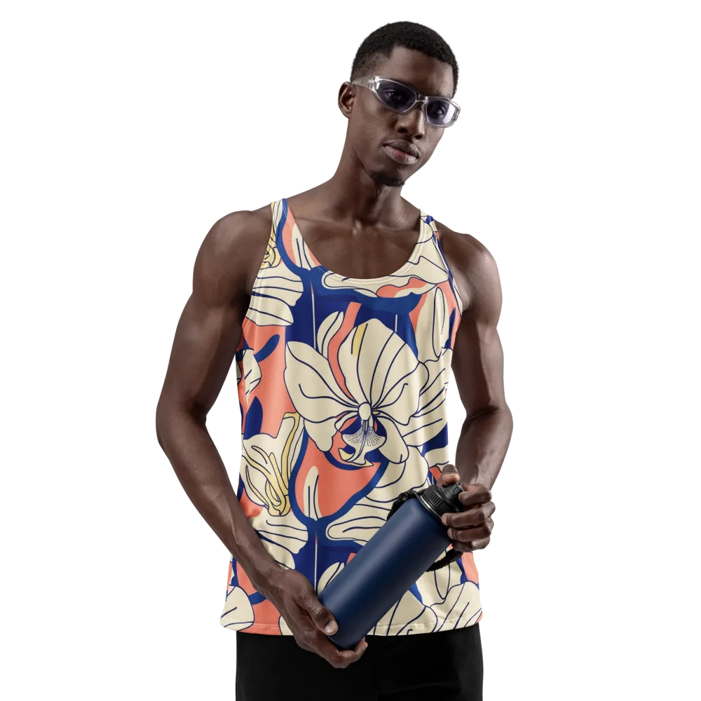 Coral Orchid on Men's Tank Top — Front