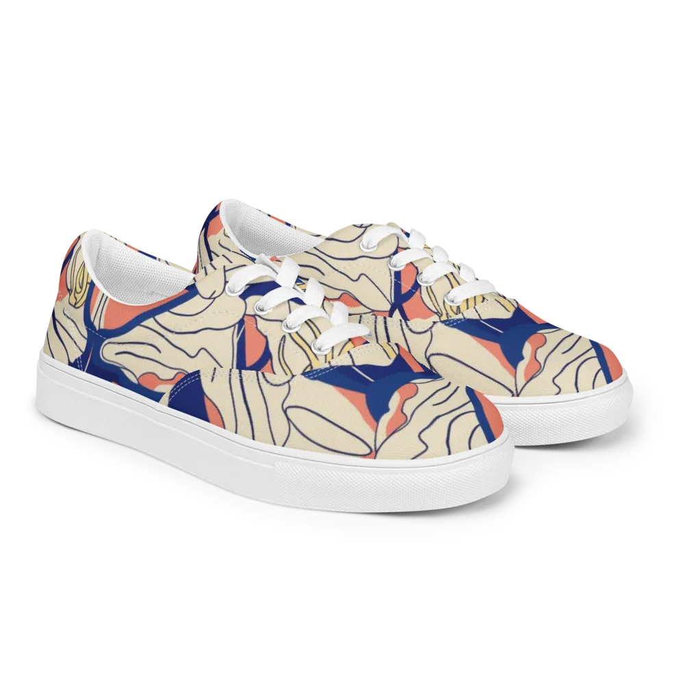 Coral Orchid on Men's Lace-Up Canvas Shoes — Right Front