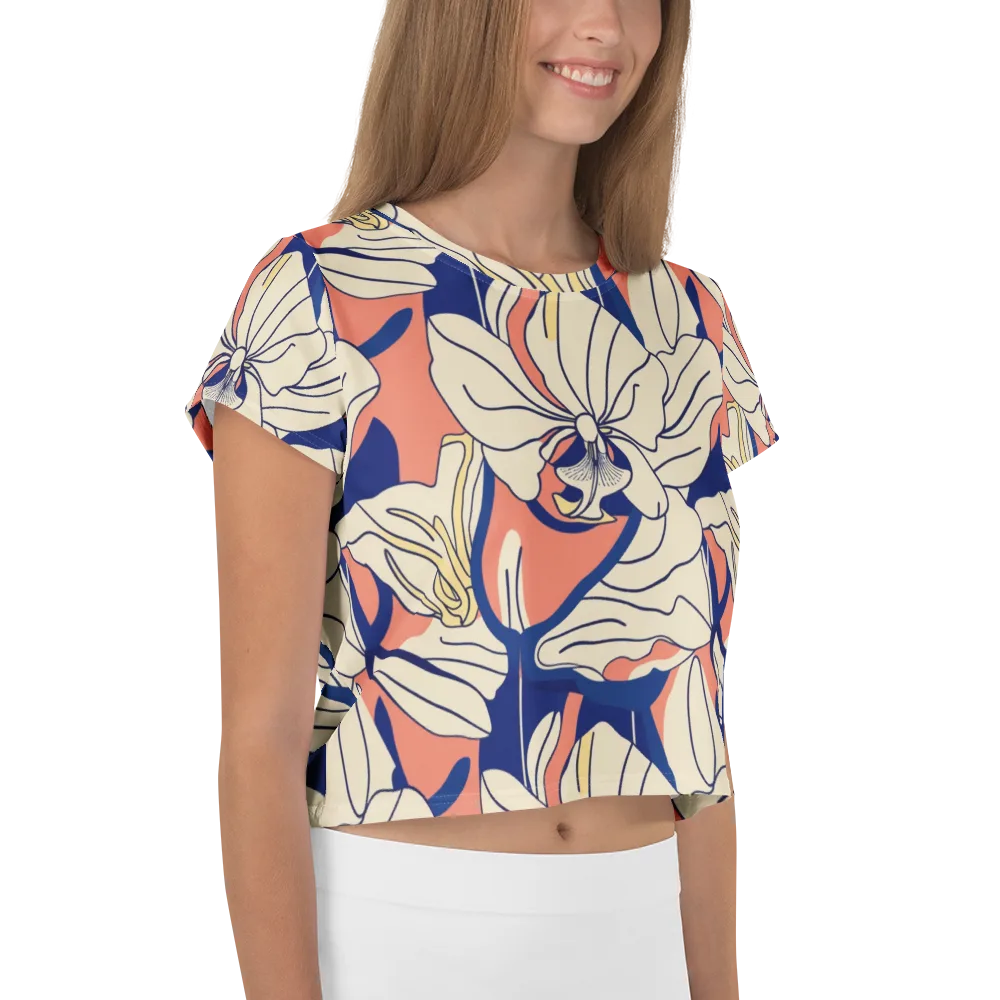 Coral Orchid on Crop Tee — Right