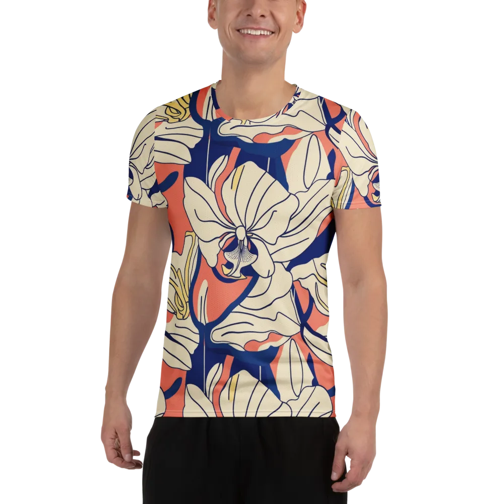 Coral Orchid on Men's Athletic T-Shirt — Front