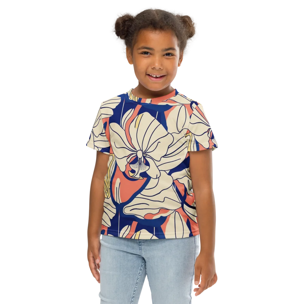 Coral Orchid on Kids Crew Neck T-Shirt — Front