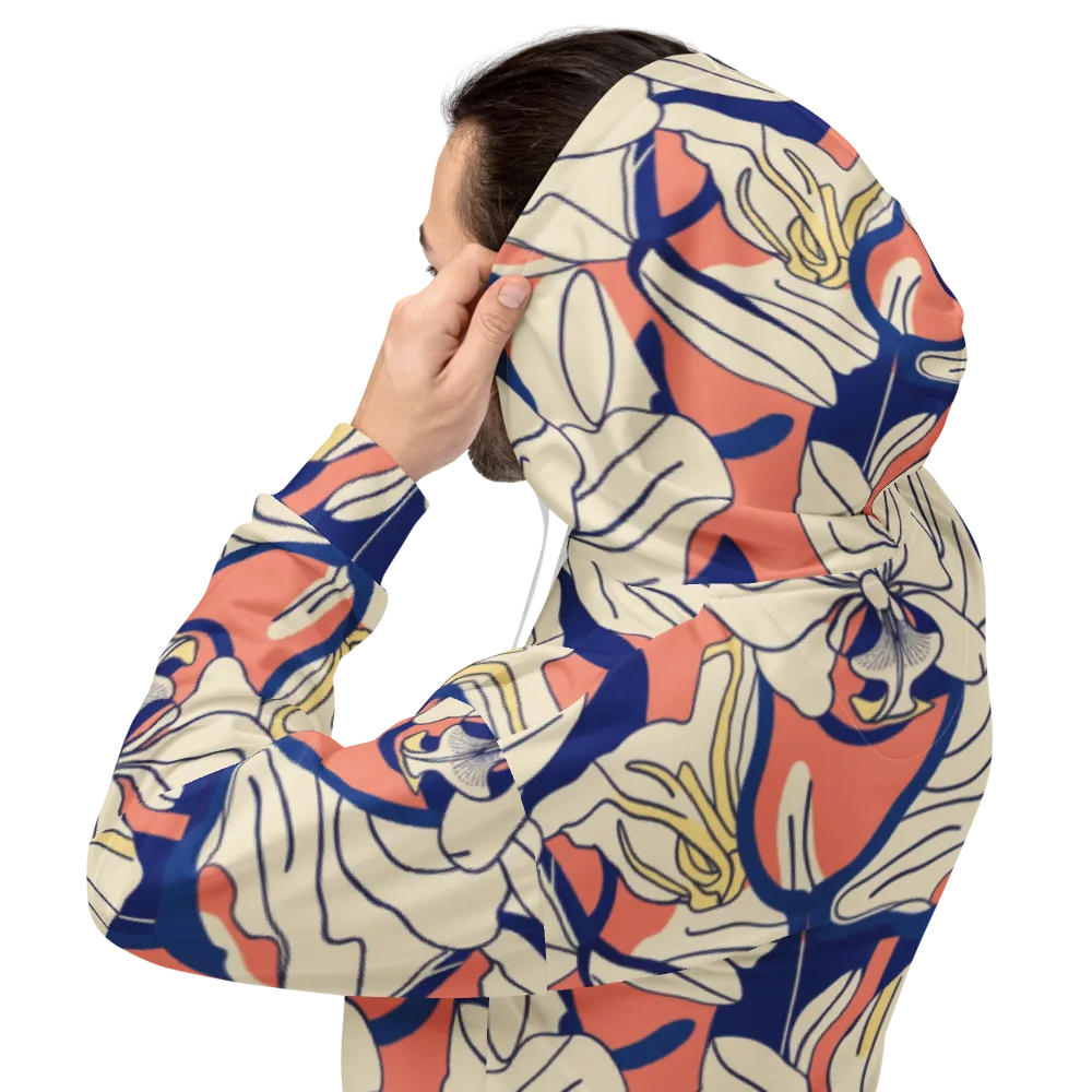 Coral Orchid on Hoodie — Back