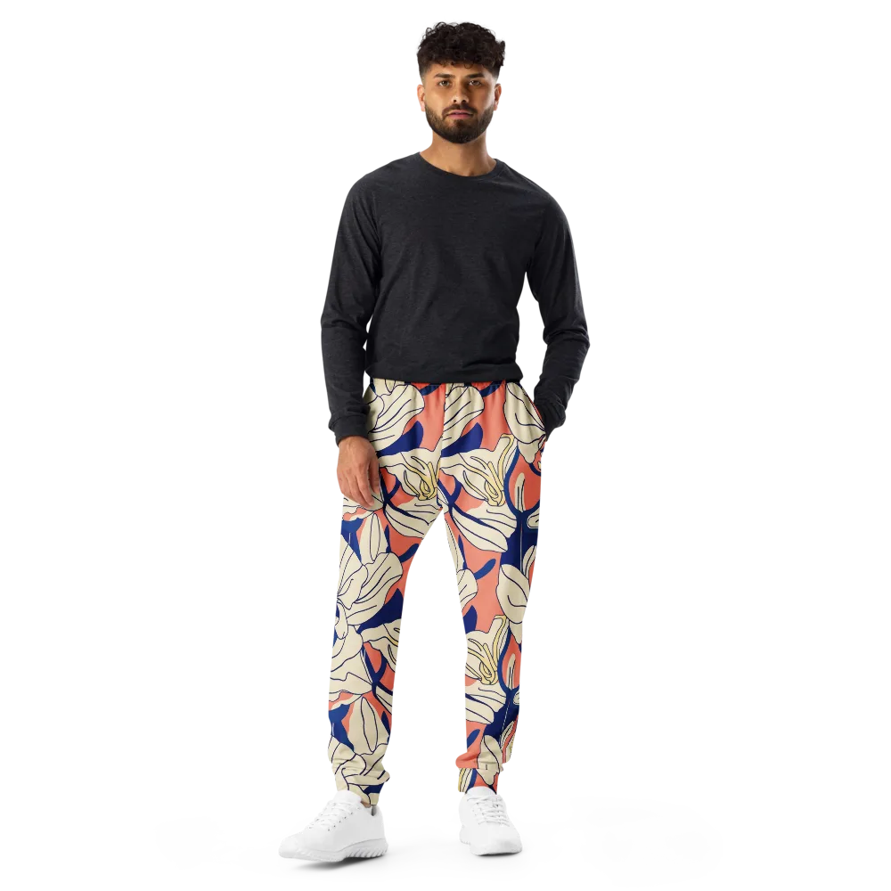 Coral Orchid on Men's Joggers — Front