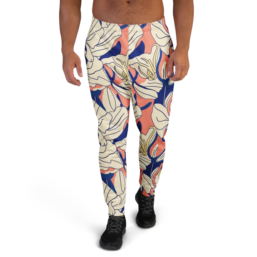 Coral Orchid on Men's Joggers — Front