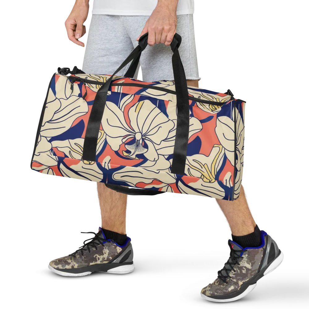 Coral Orchid on Duffle Bag — Front