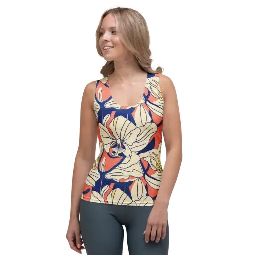 Coral Orchid on a Women's Tank Top