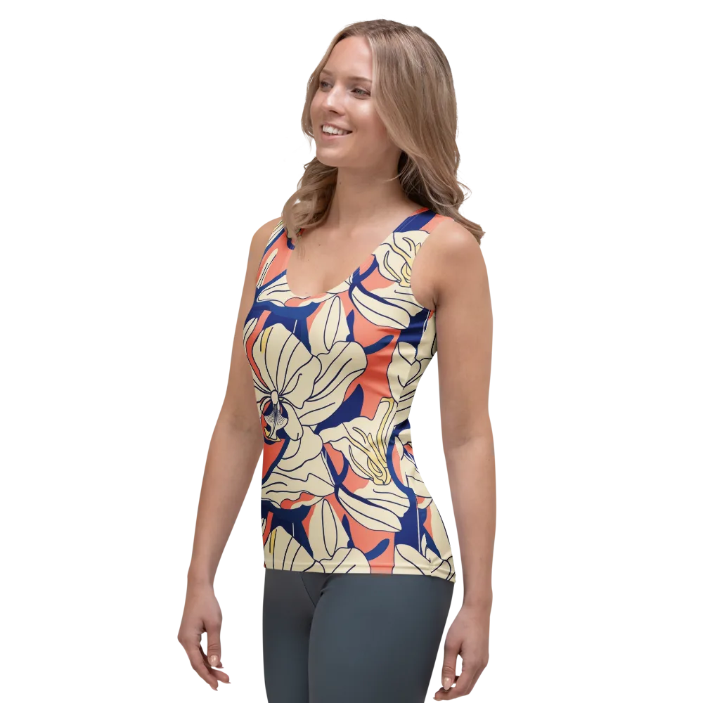 Coral Orchid on Women's Tank Top — Left Front