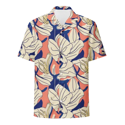 Coral Orchid on a Button Shirt