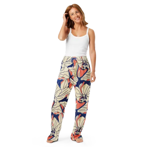 Coral Orchid on a Women's Pajama Pants