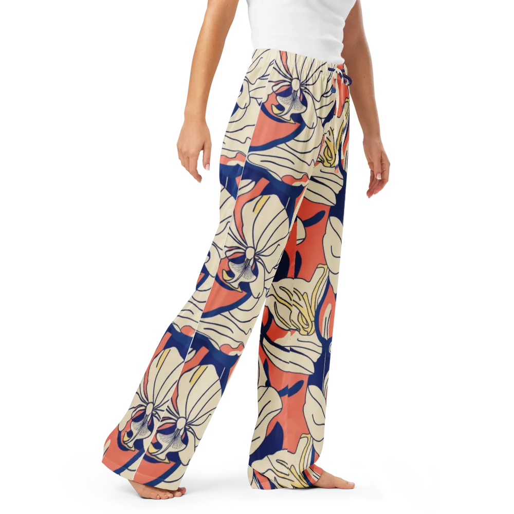 Coral Orchid on Women's Pajama Pants — Right Front