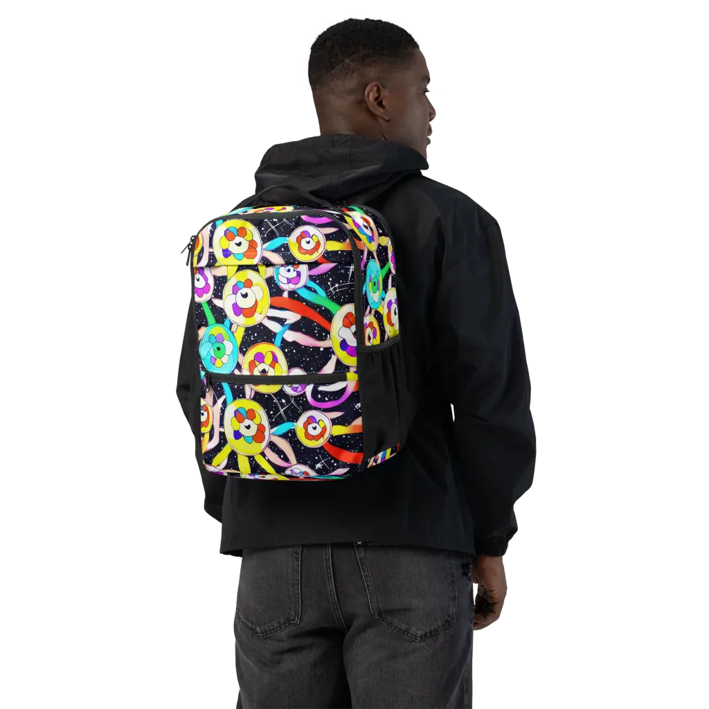 Cosmic Bloom Parade on Utility Backpack — Back