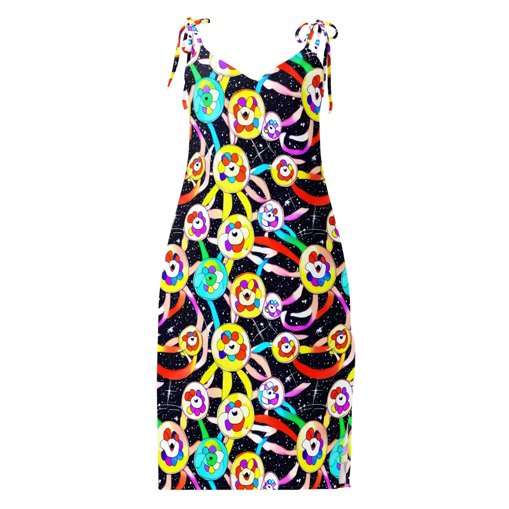 Cosmic Bloom Parade on Slip Dress — Front