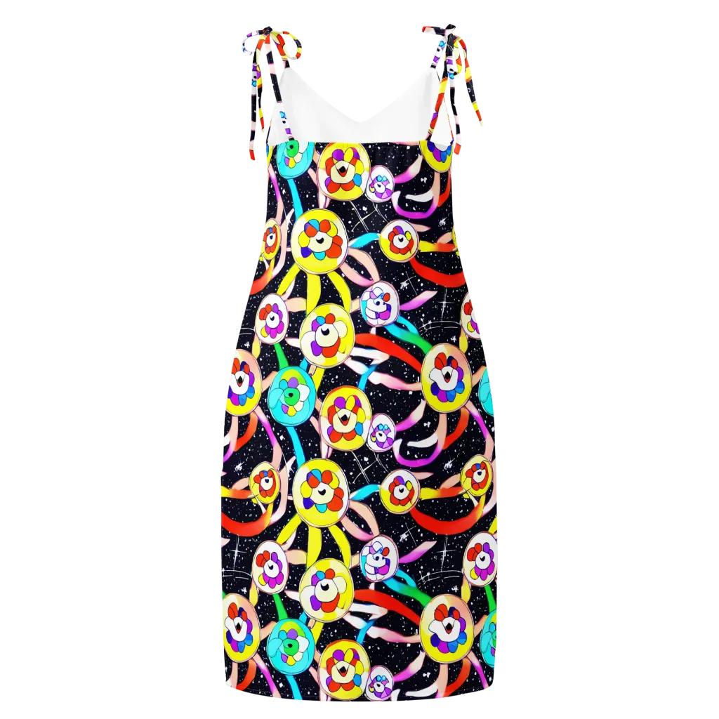 Cosmic Bloom Parade on Slip Dress — Back