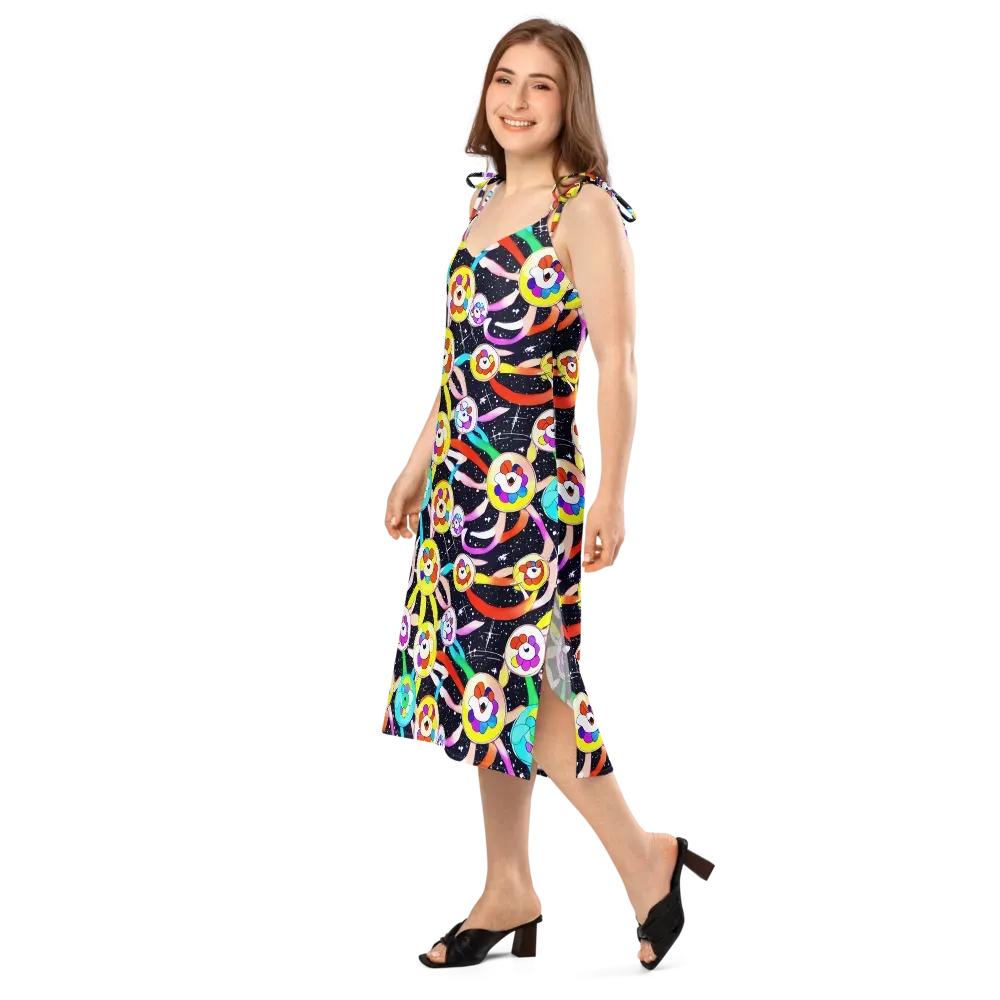 Cosmic Bloom Parade on Slip Dress — Left Front