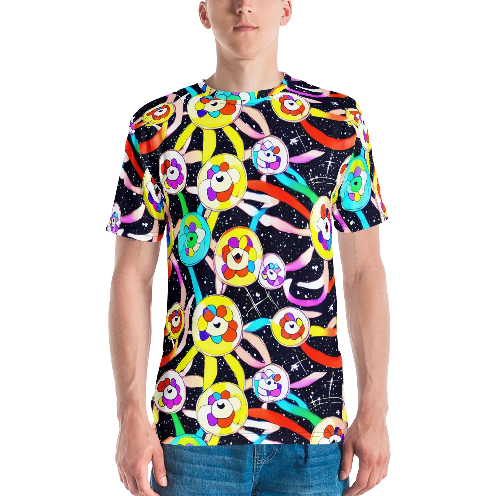 Cosmic Bloom Parade on Men's Crew Neck T-Shirt — Front