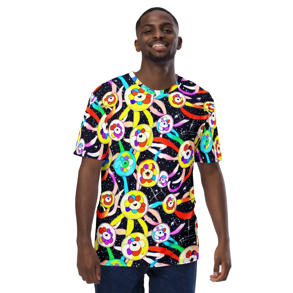 Cosmic Bloom Parade on Men's Crew Neck T-Shirt — Front
