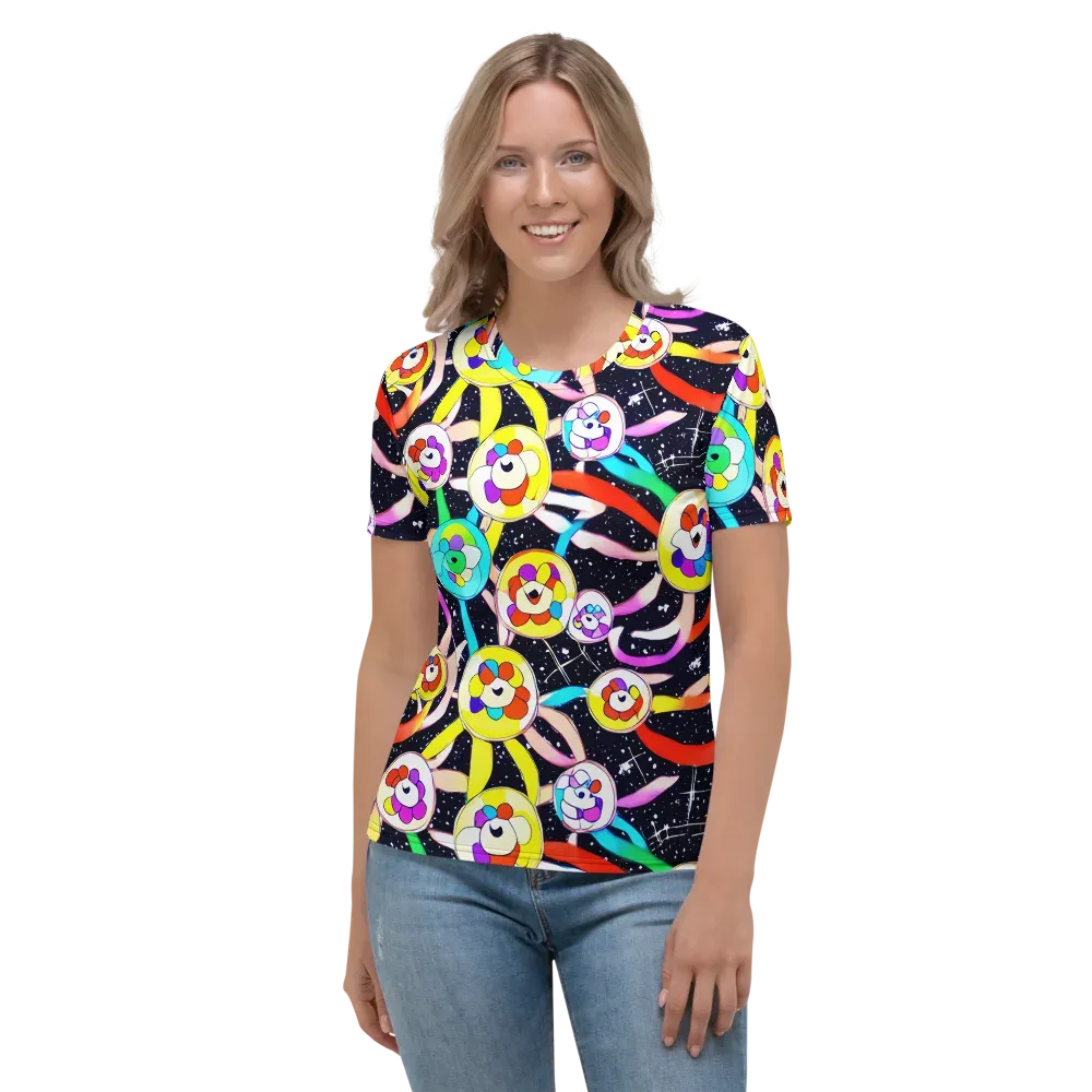 Cosmic Bloom Parade on Women's Crew Neck T-Shirt — Front