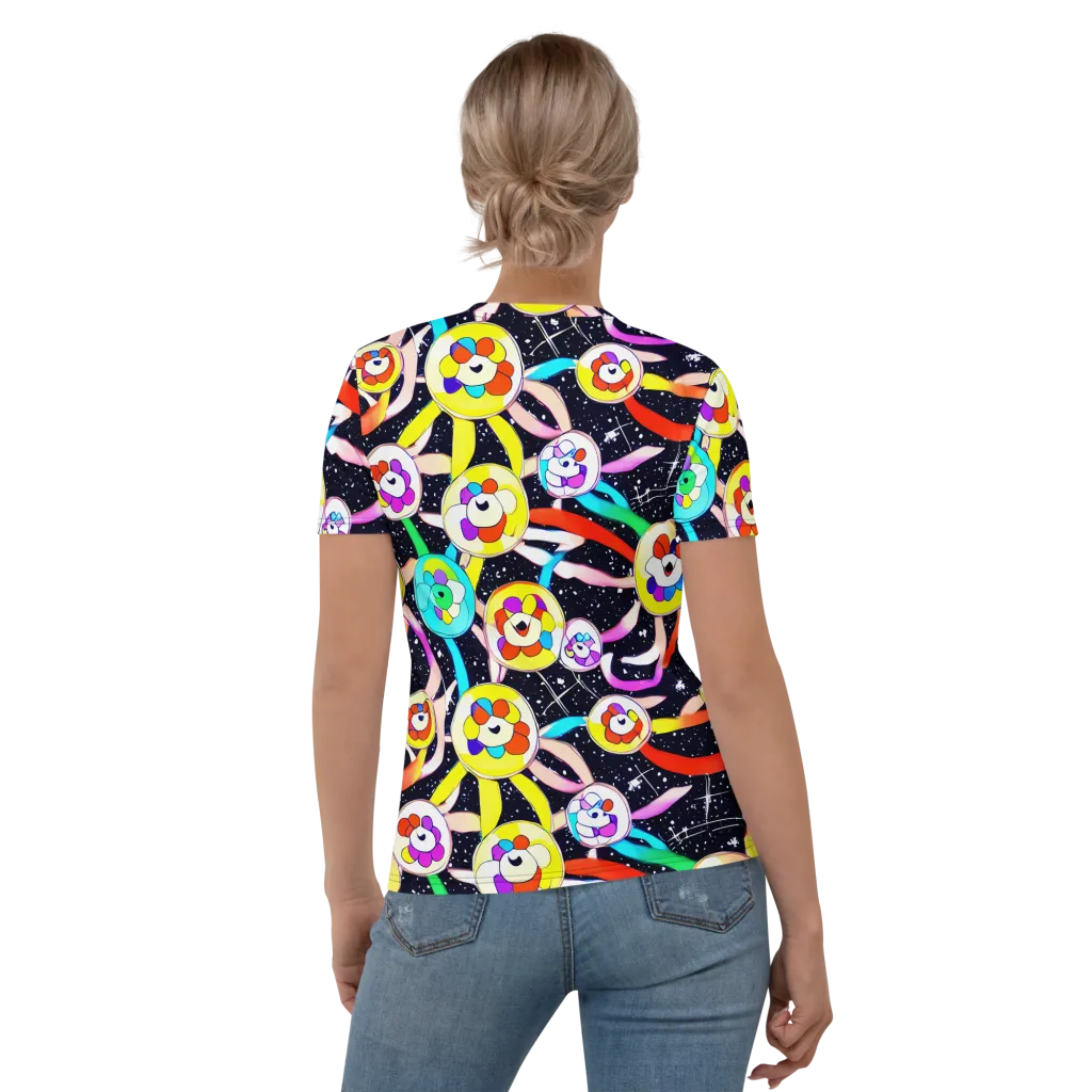 Cosmic Bloom Parade on Women's Crew Neck T-Shirt — Back