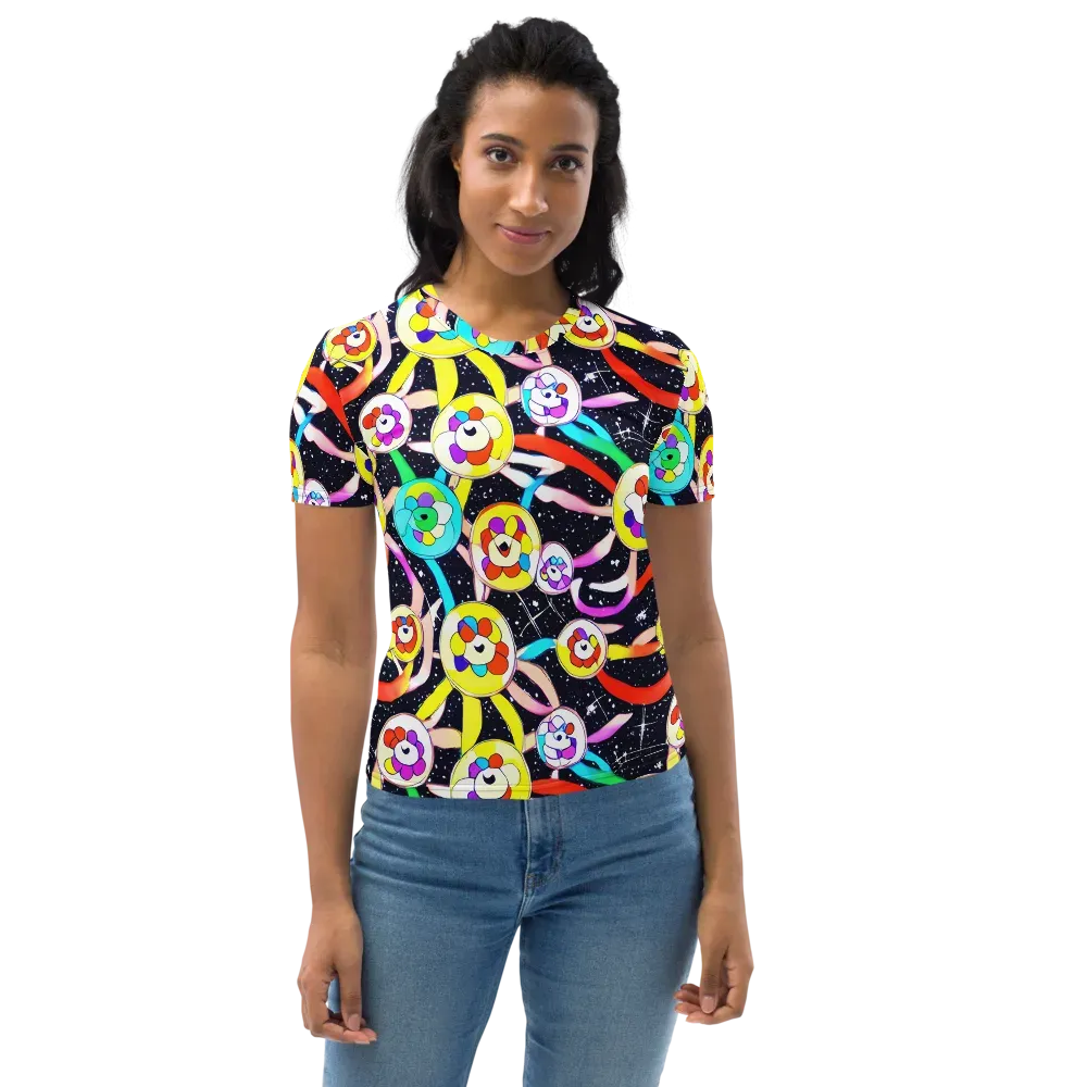 Cosmic Bloom Parade on Women's Crew Neck T-Shirt — Front