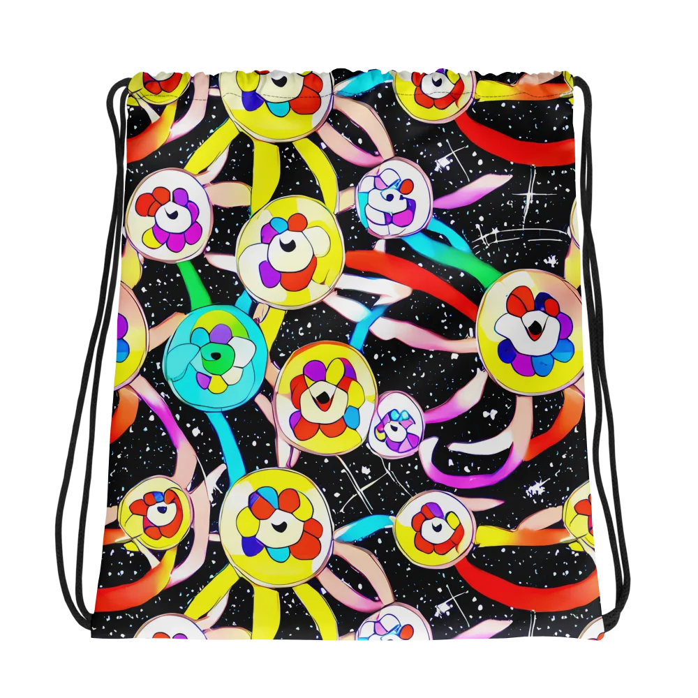 Cosmic Bloom Parade on Drawstring Bag — Photo