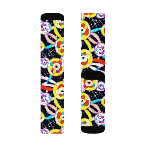 Cosmic Bloom Parade on a Socks
