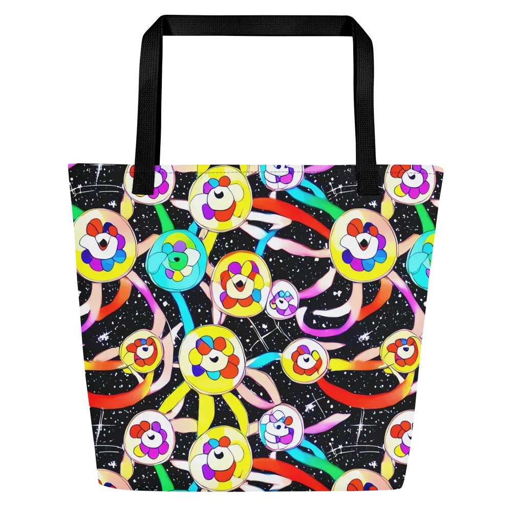 Cosmic Bloom Parade on Large Tote Bag W/ Pocket — Front