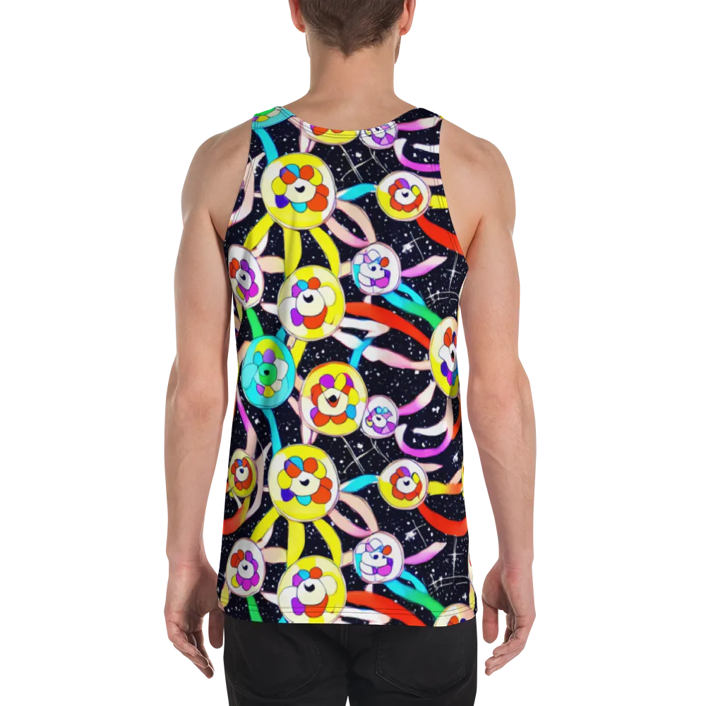 Cosmic Bloom Parade on Men's Tank Top — Back