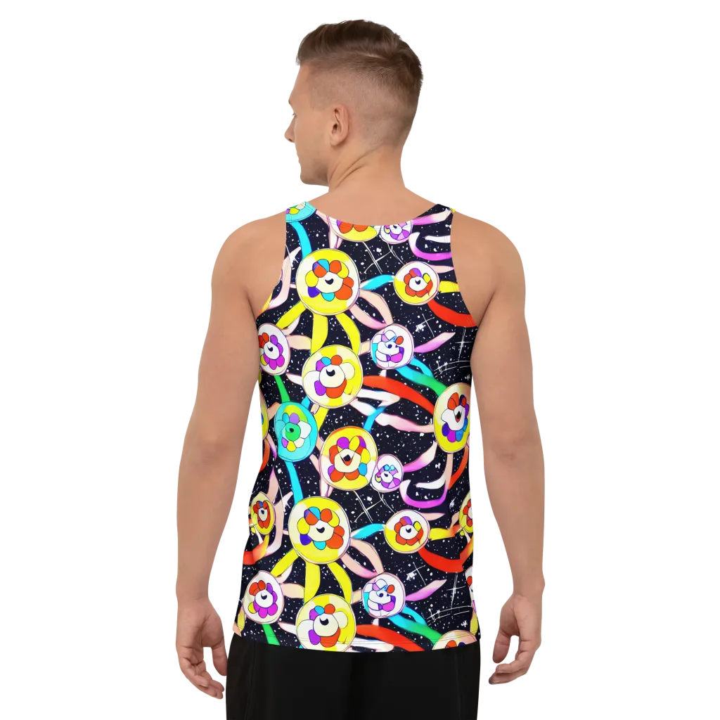Cosmic Bloom Parade on Men's Tank Top — Back